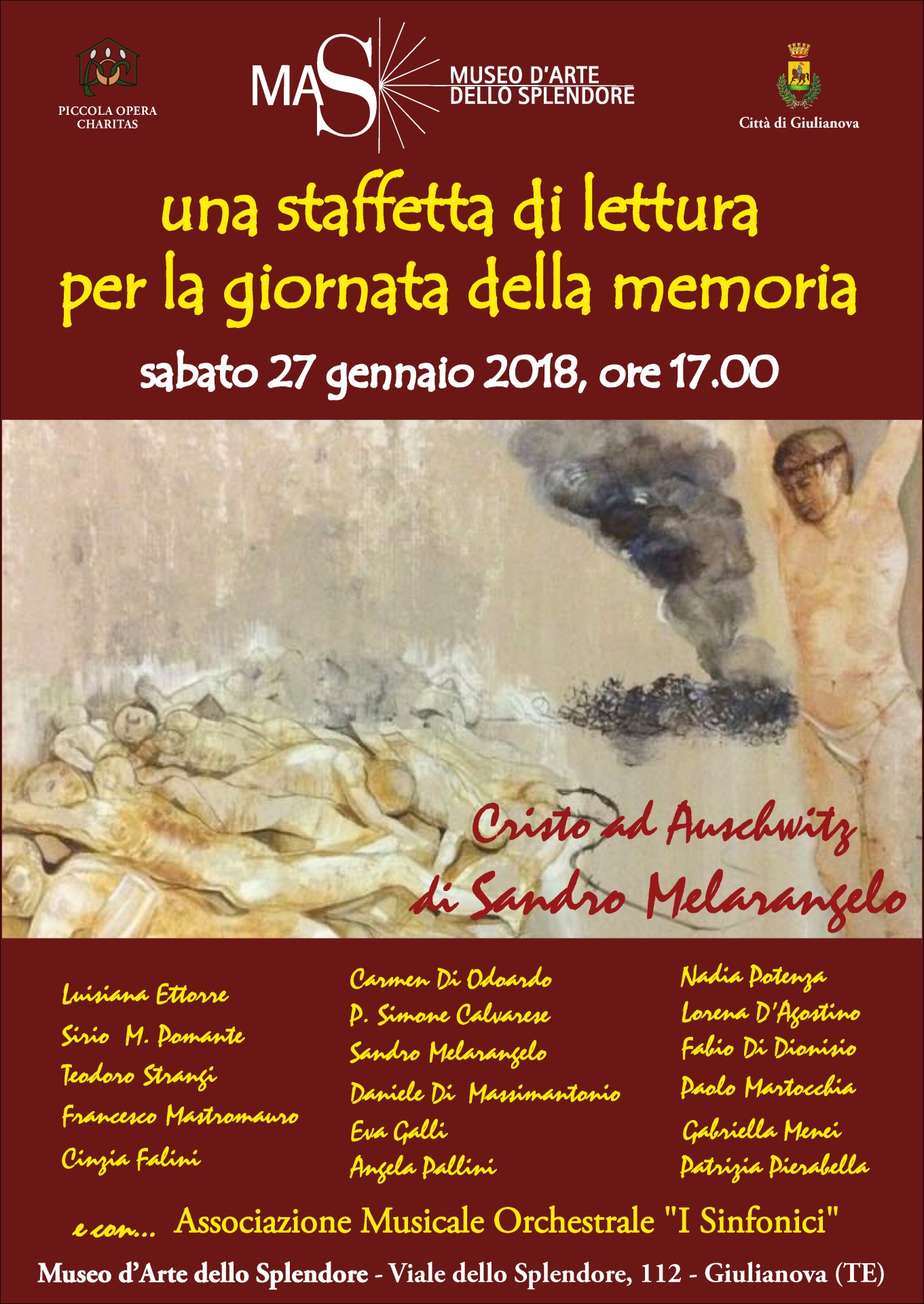 Giulianova&Museo d’Arte dello Splendore: staffetta di lettura per la giornata della memoria
