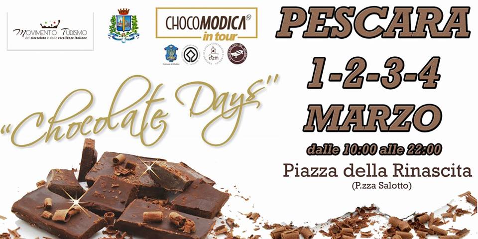Pescara. Da oggi , fino al 4 marzo, “Chocolate Days”, prima tappa del “ChocoModica in Tour”