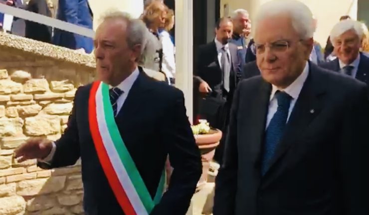 Marche&Terremoto. Il Presidente Mattarella ad Esanatoglia:”La solidarietà fa grande l’Italia”