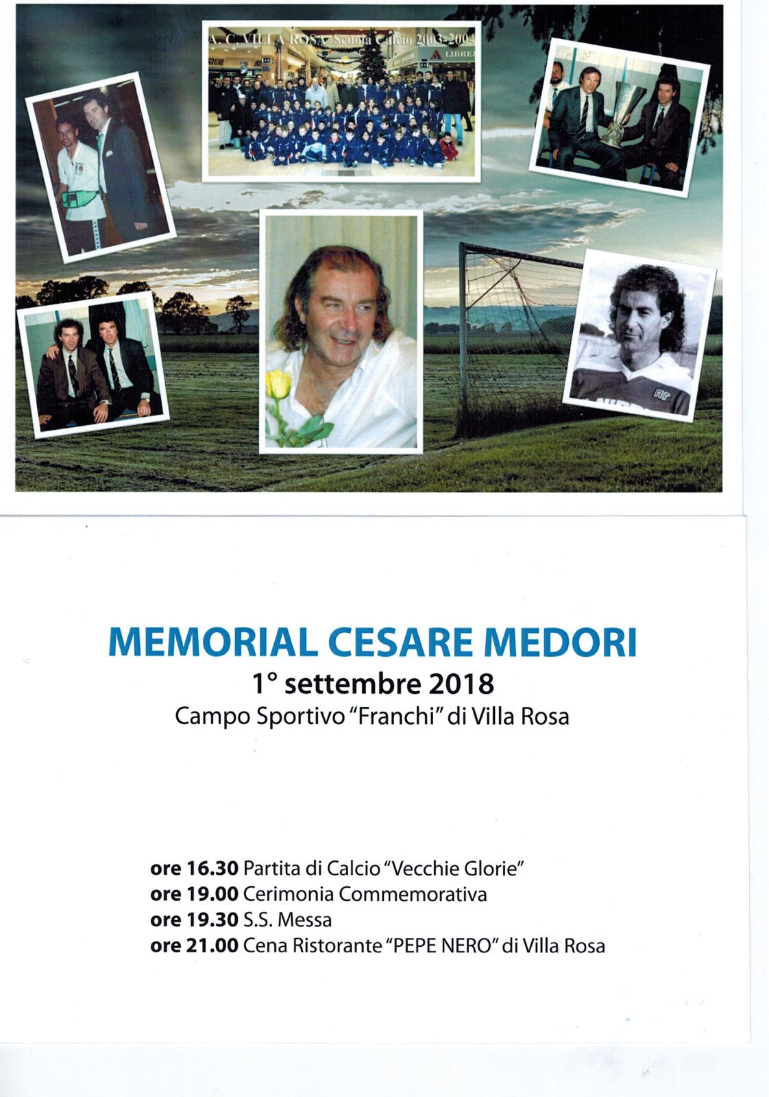 Martinsicuro Calcio.Domani (1° settembre 2018) a Villa Rosa “1° Memorial Cesare Medori”