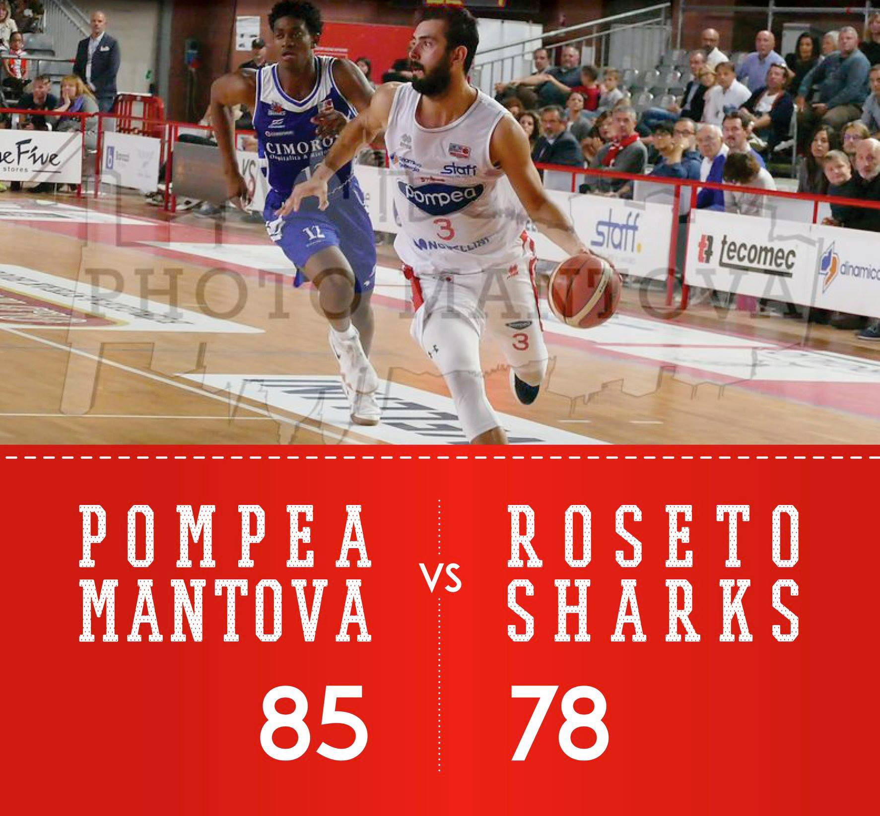 Roseto Basket. Non basta Person: gli Sharks sconfitti (85-78) all’esordio a Mantova