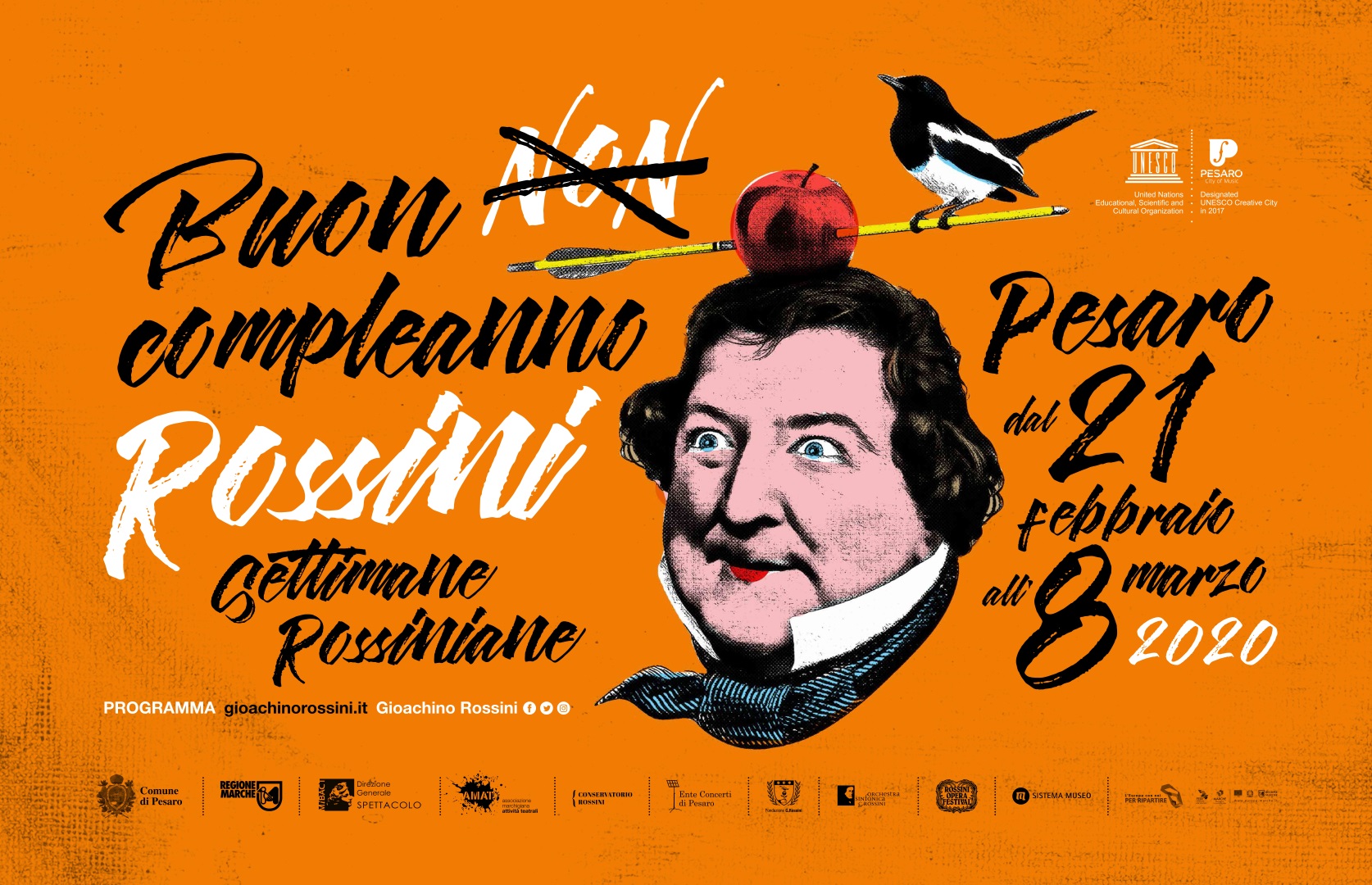 Pesaro. Buon compleanno Rossini:gli appuntamenti di sabato 22 febbraio.Il calendario