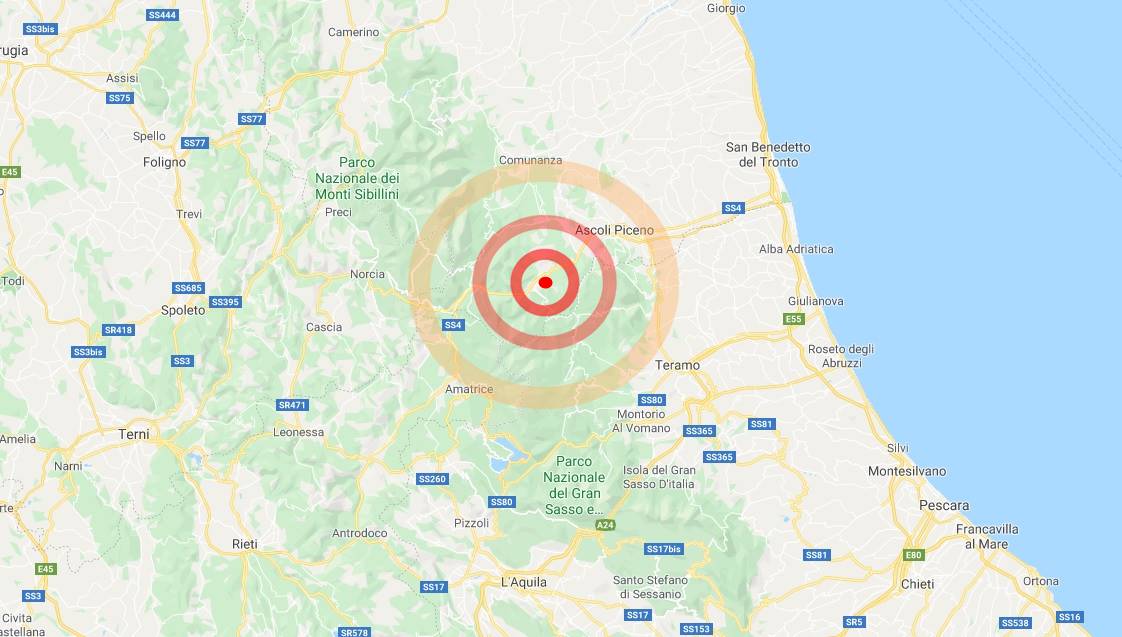 Scossa di terremoto nelle Marche (magnitudo 2.9): epicentro Acquasanta Terme