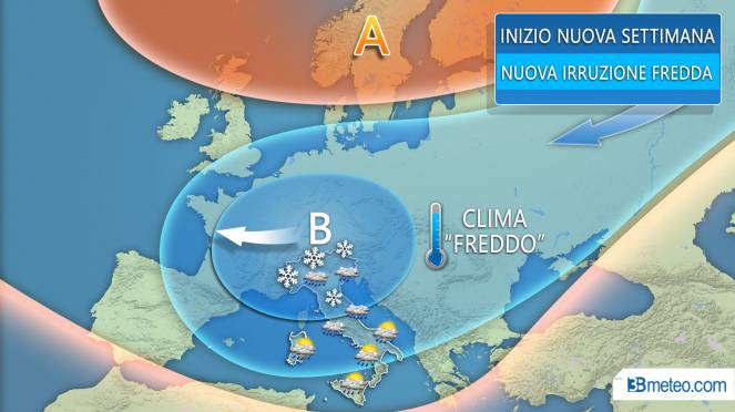 Meteo Marche  Abruzzo:arrivano piogge, temporali, neve e burrasche di vento. Ecco dove