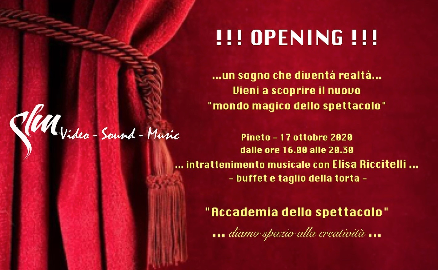 A Pineto apre la S.L.M.(Sound Light Music), prima “Accademia dello Spettacolo” in Abruzzo.