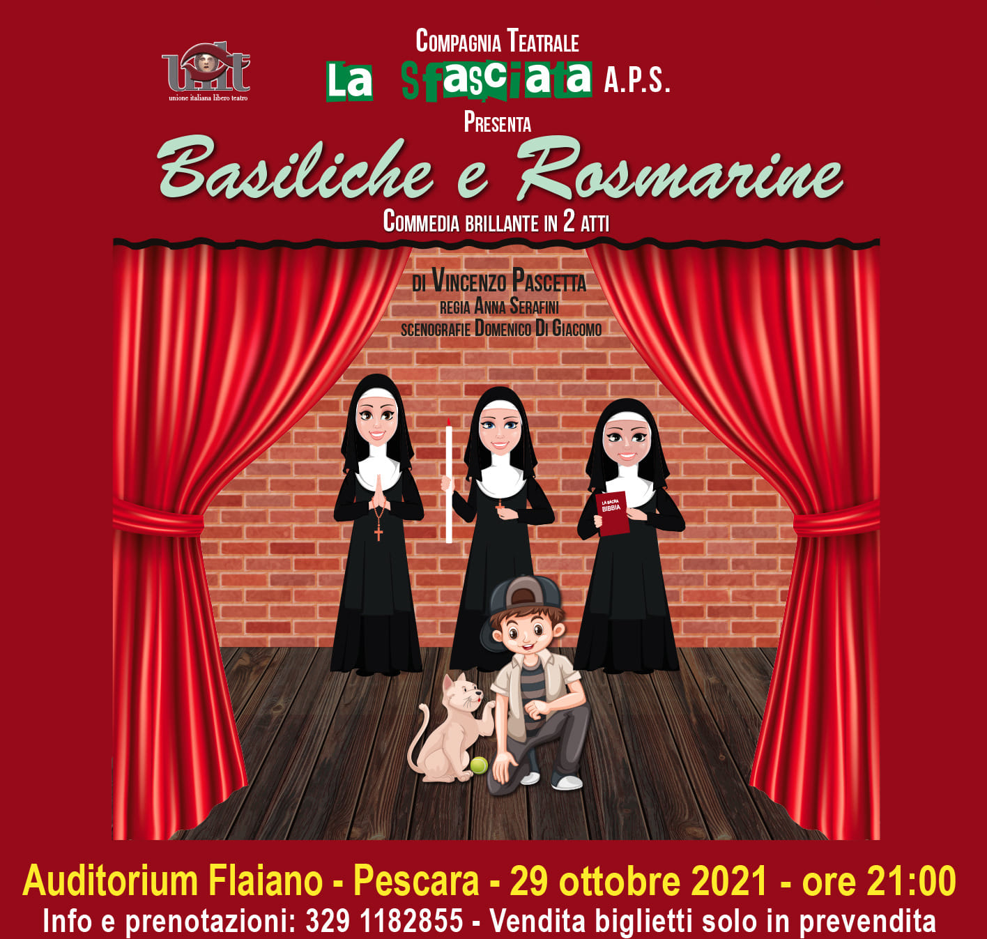 Pescara. Ritorno all’Auditorium Flaiano per la Compagnia Teatrale “La Sfasciata” con Basiliche & Rosmarine