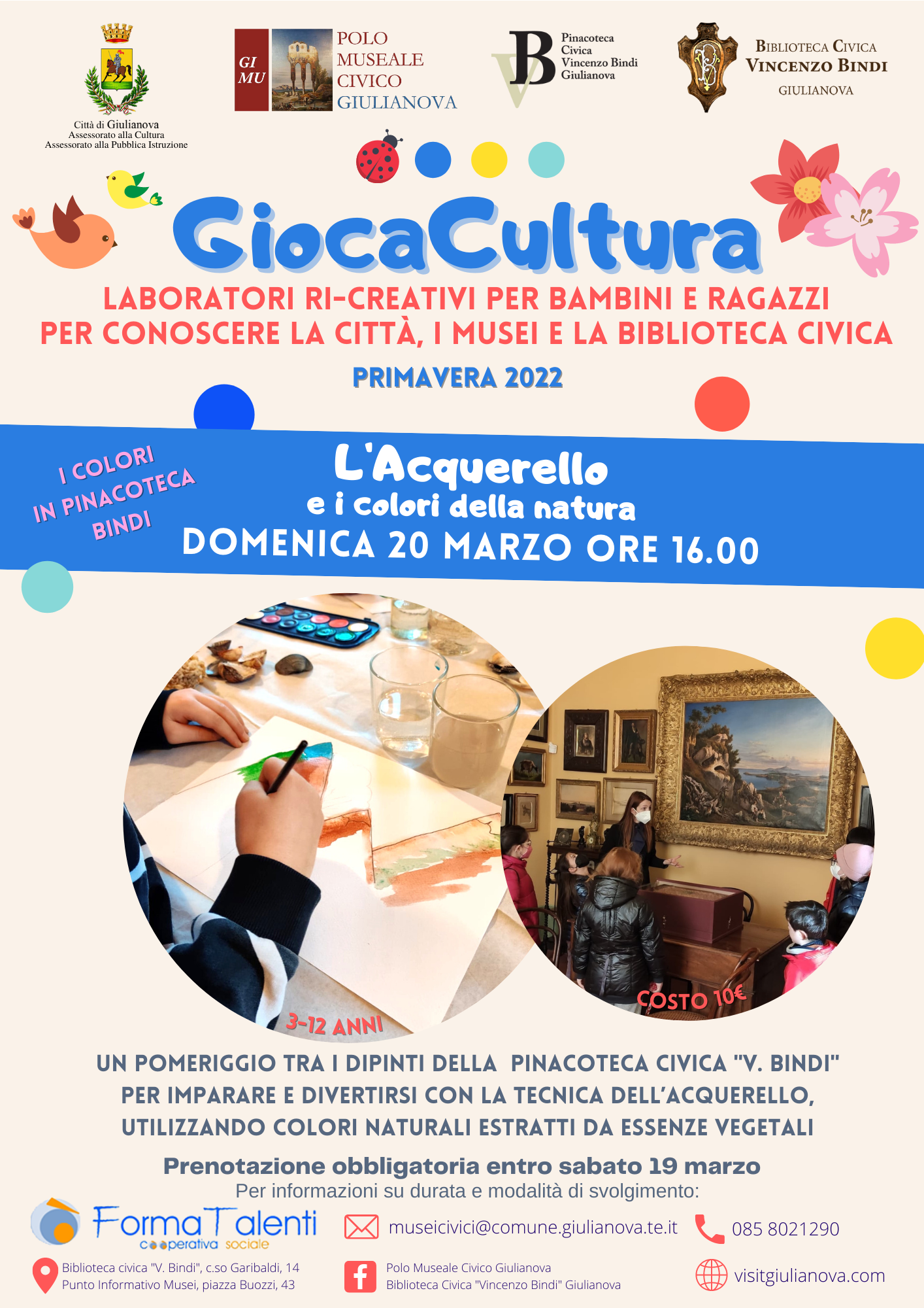 Giulianova. “GiocaCultura”: un nuovo pomeriggio per i bambini alla “Pinacoteca Bindi”