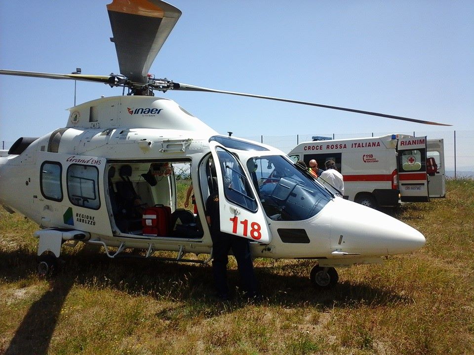 Incidente sulla SS16 (zona Borsacchio) a Roseto: intervento dell’elicottero del 118