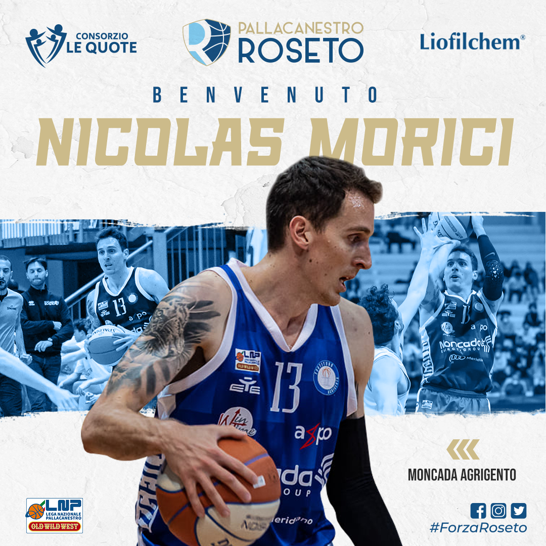 Roseto Basket. La società ingaggia Nicolas Morici: l’argentino protagonista ad Agrigento per la promozione in A2