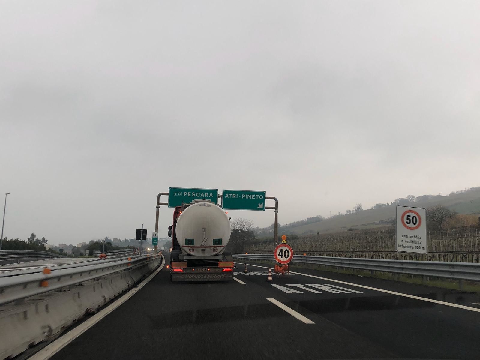 A14 lavori in corso: due notti chiuso il tratto tra Pescara e Pineto
