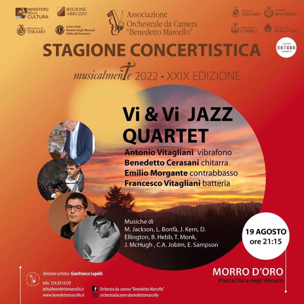 Morro D’Oro. “Vi & Vi Jazz Quartet” in concerto organizzato dal Lions Club Roseto e Valle del Vomano
