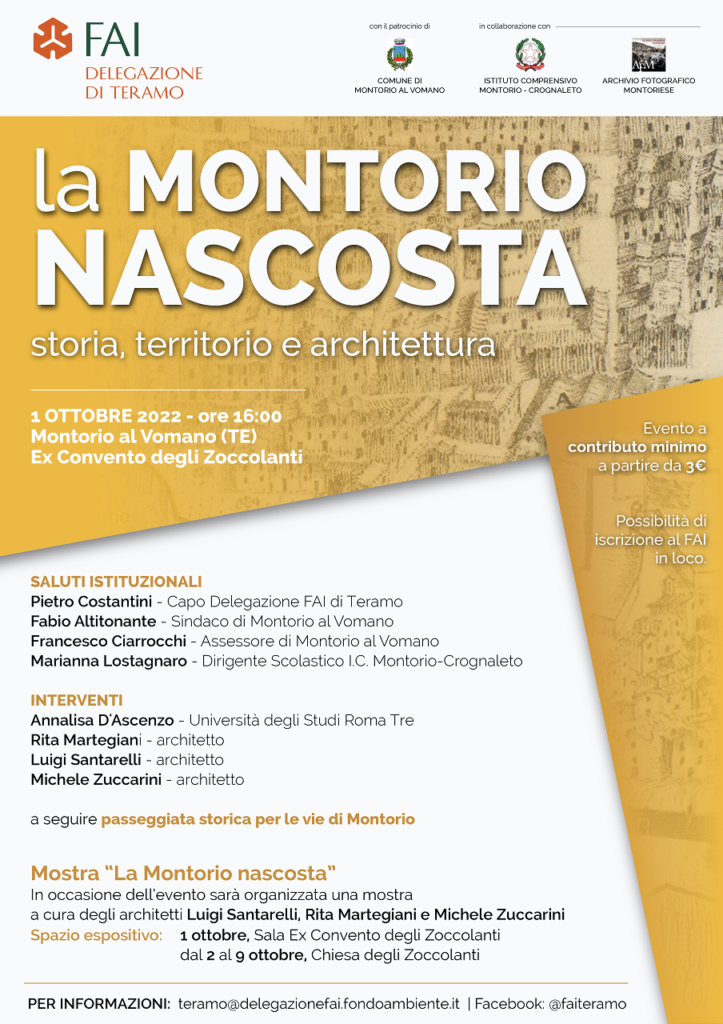Delegazione FAI di Teramo: “La Montorio nascosta”, viaggio storico architettonico per far vivere i luoghi
