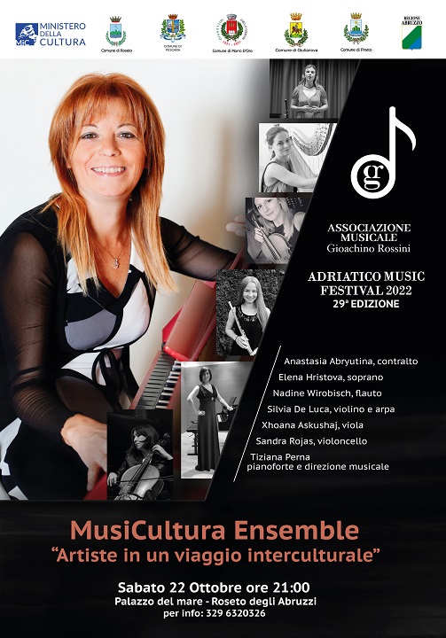 Musica. 29° “Adriatico Musica Festival”: concerto di Tiziana Perna e MusiCultura Ensemble