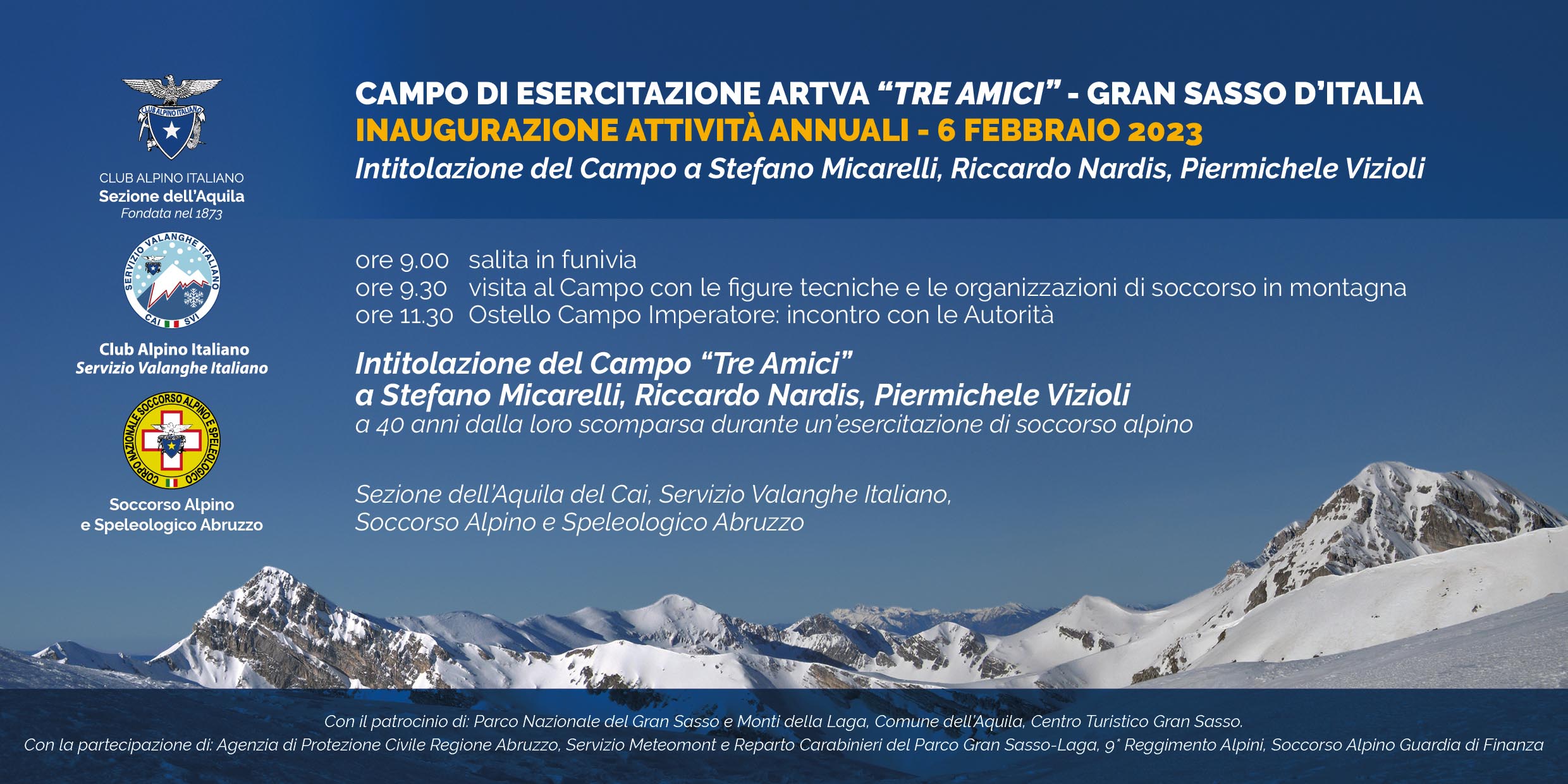 L’Aquila. La sezione CAI e il Soccorso Alpino organizzano giornata inaugurale attività 2023 a Campo Imperatore