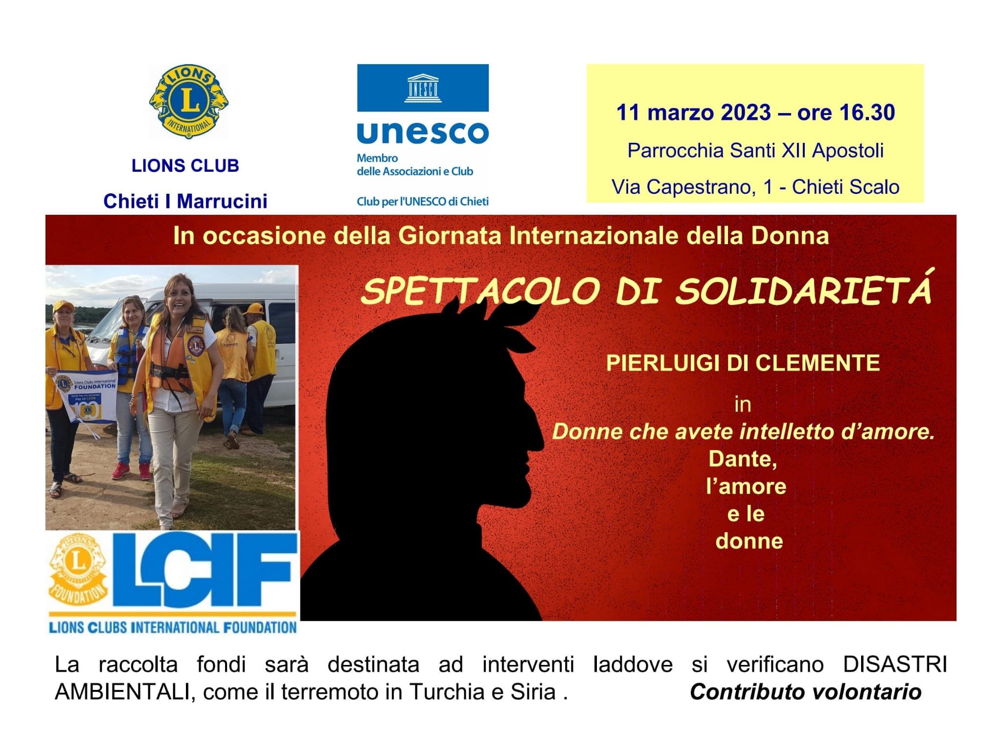 Chieti. Spettacolo di solidarietà del Lions Club “I Maruccini” e Club Unesco