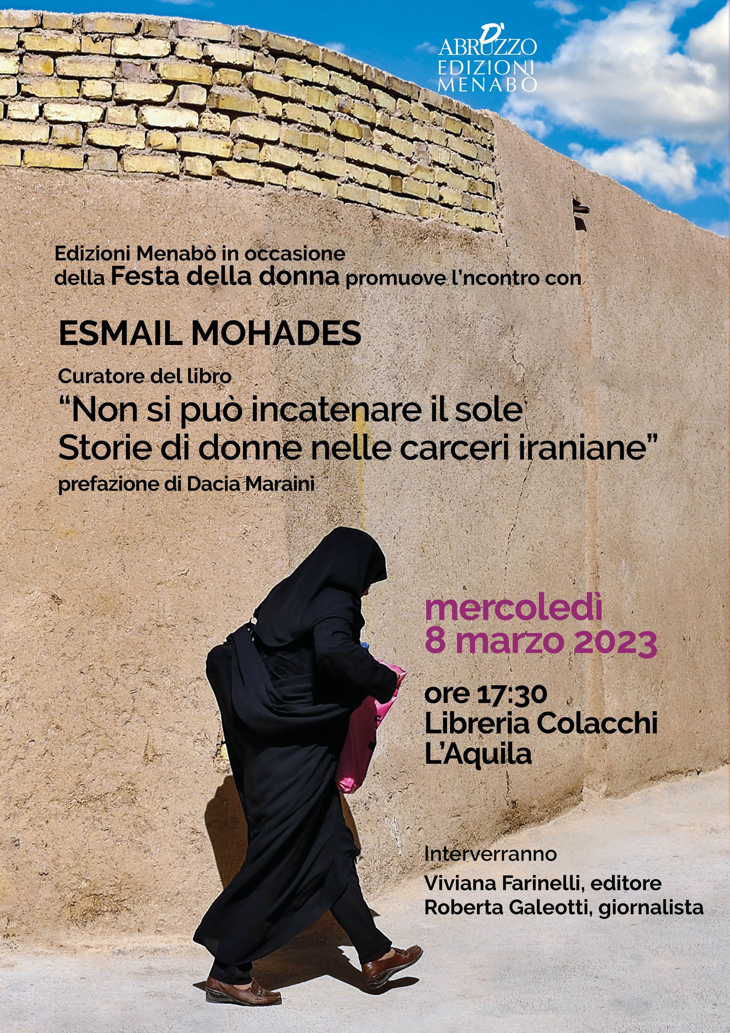 Libri&Editoria. Pescara e L’Aquila: incontro con lo scrittore iraniano Esmal Mohades