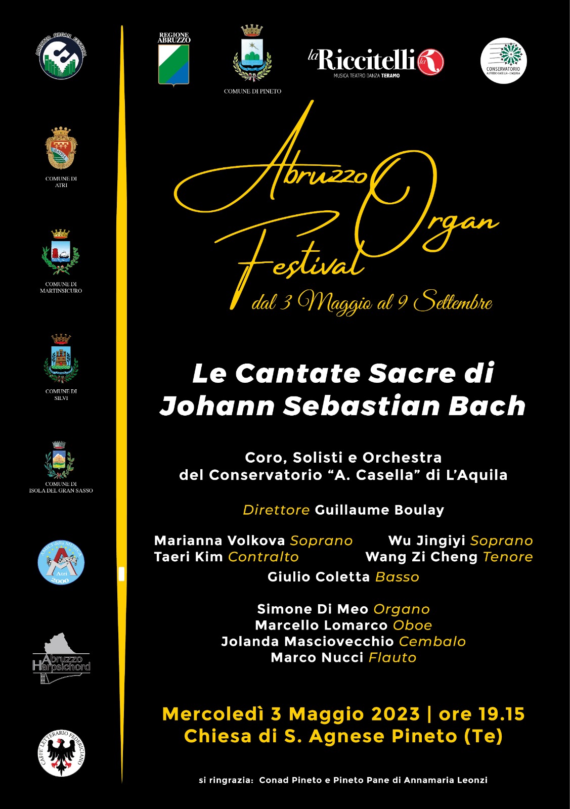 Pineto. Abruzzo Organ Festival: arrivano le “Cantate Sacre di Johann Sebastna Bach”