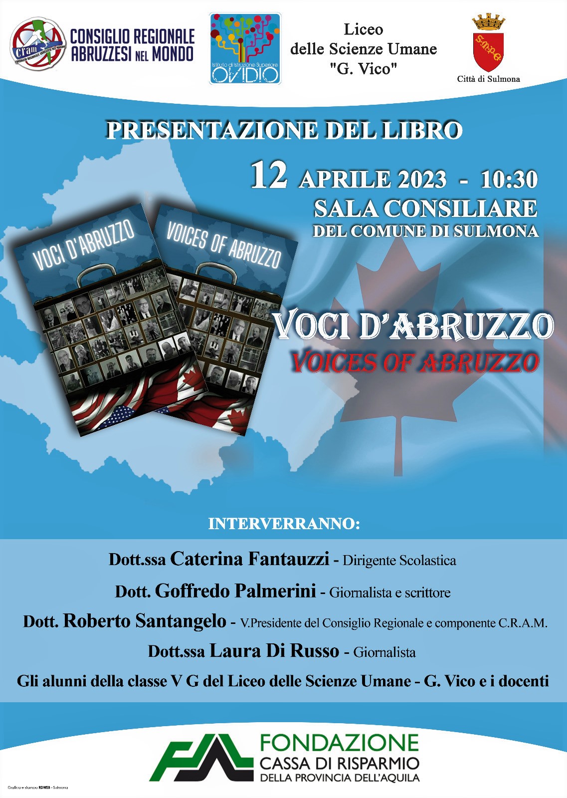“Voci D’Abruzzo”,emigrati in USA e Canada raccontati da studenti del Liceo “G.Vico” di Sulmona