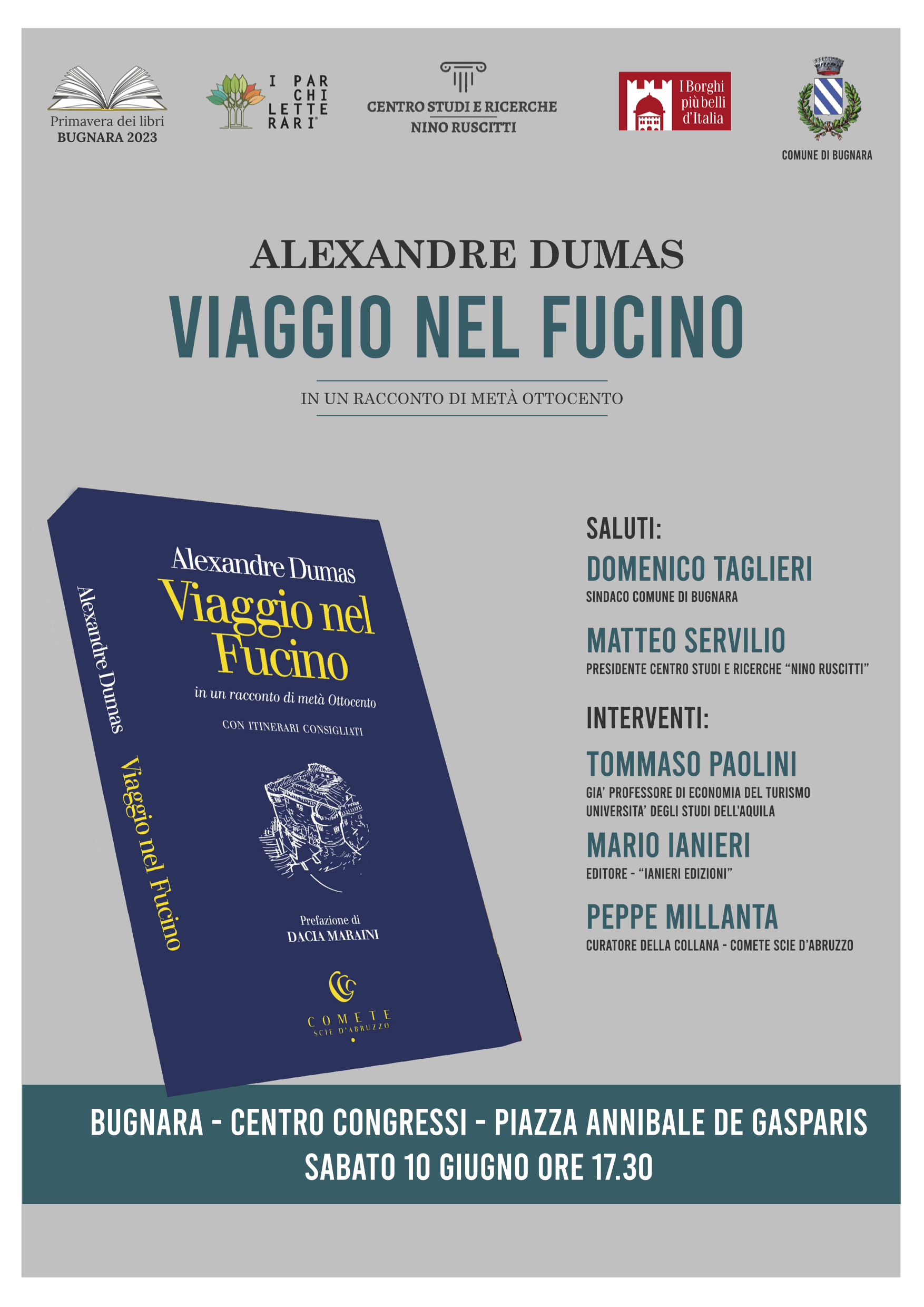 Libri&Editoria. Bugnara: il libro di Alexandre Dumas chiude la Rassegna “Primavera dei Libri”