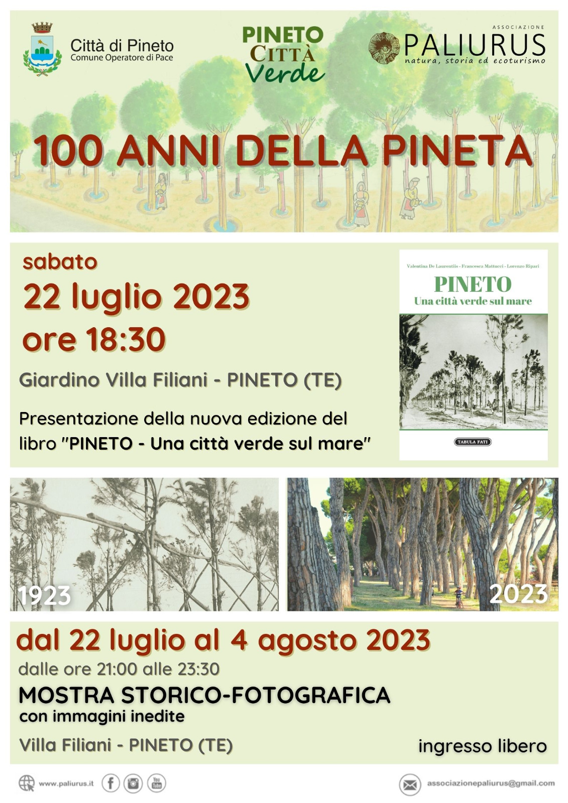 Pineto celebra i cento anni della pineta con la pubblicazione della nuova edizione del libro