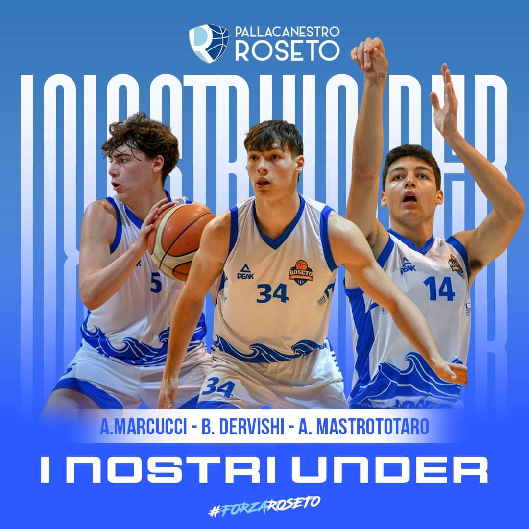 Basket. Pallacanestro Roseto: i giovani Brian Dervishi,Antonio Marcucci e Angelo Mastrototaro nel roster Liofilchem
