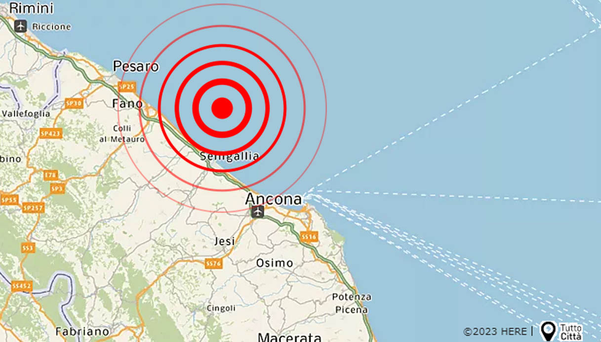 Marche. Scossa di terremoto( magnitudo 4.1) al largo di Ancona