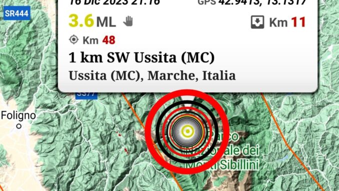 Marche. Scossa di Terremoto di magnitudo 3.6 nel Parco dei Sibillini. Avvertita anche in Umbria