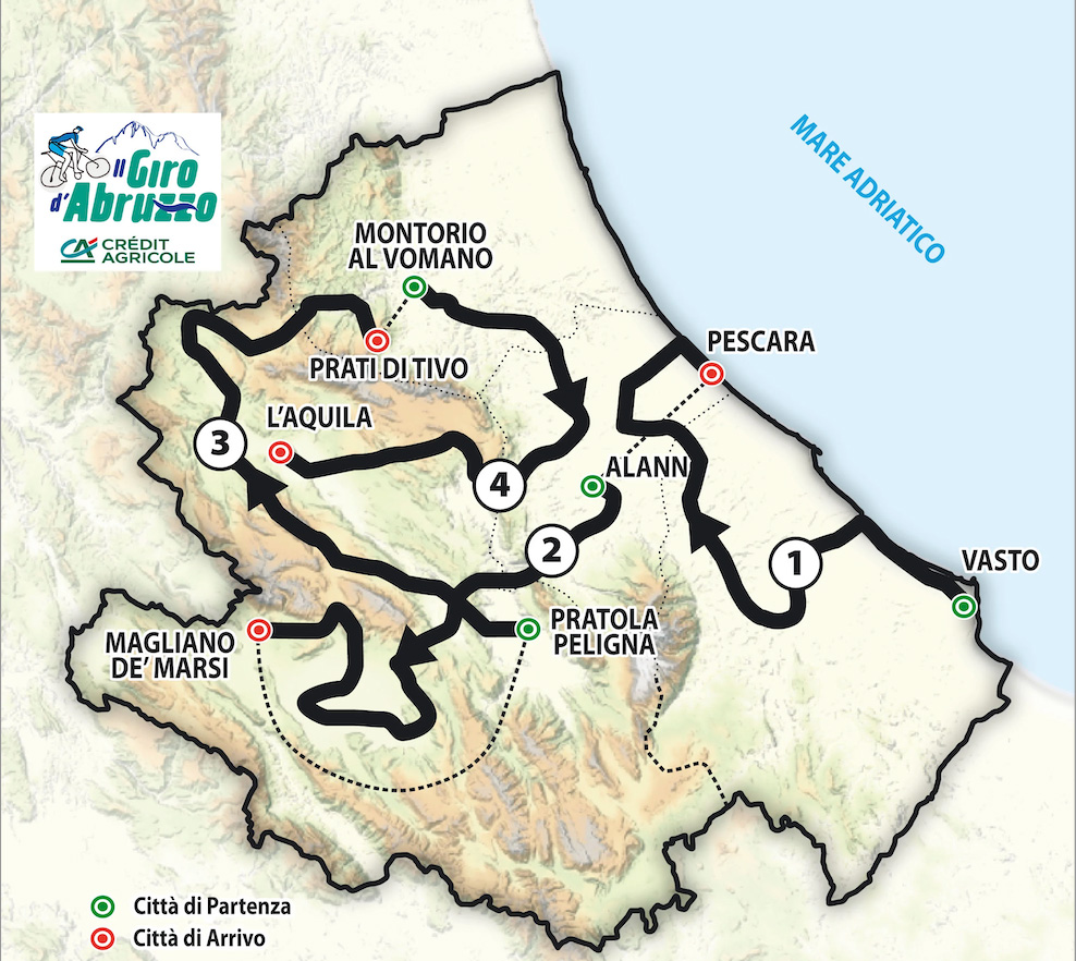 Ciclismo. Giro D’Abruzzo: prima tappa da Vasto a Pescara
